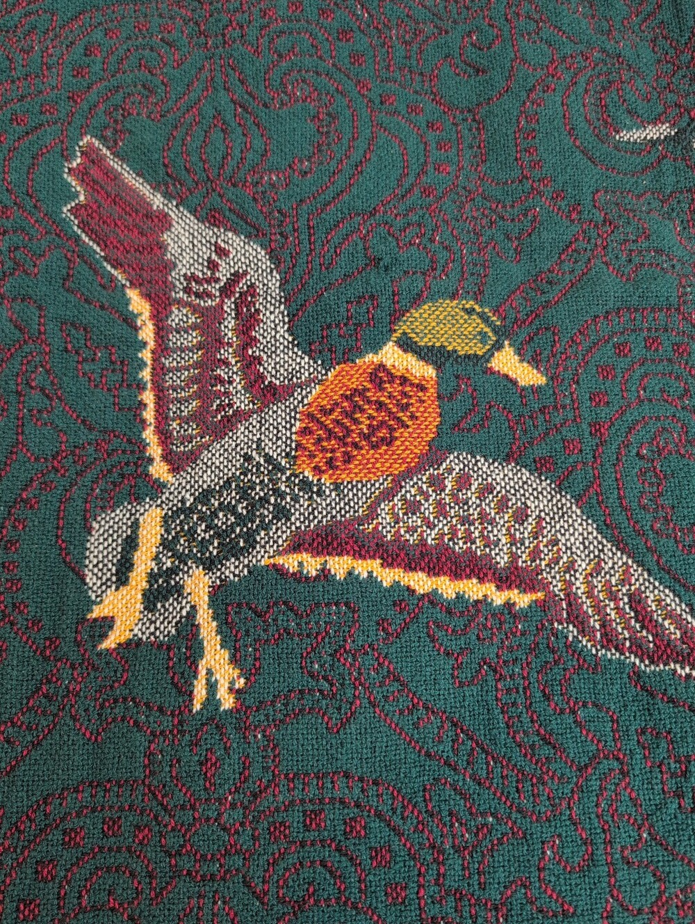 Vintage Goodwin Weavers Game Bird Tapestry Throw Blanket 46x66 Cotton USA - Picture 5 of 10